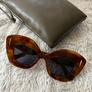 NTW Loewe Screen Cateye Sunglasses in Tortoise Shell Brown